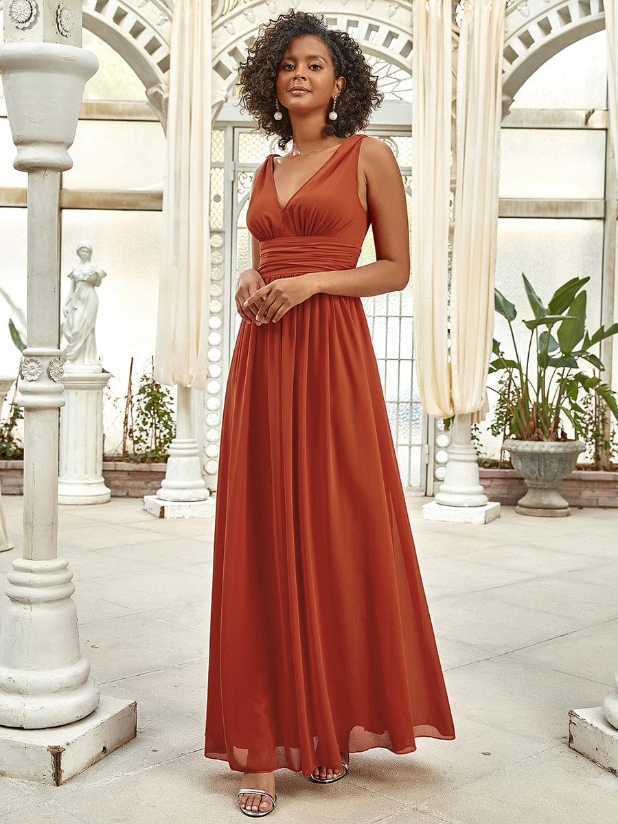 Elegant Dual V-Neck Maxi Dress for Evening Events