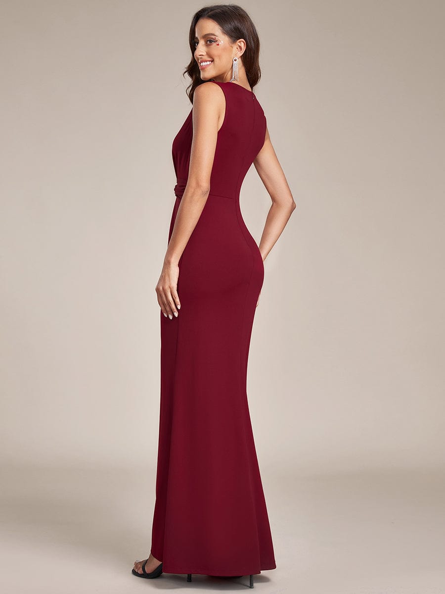 Elegant Floor-Length Pleated Evening Gown