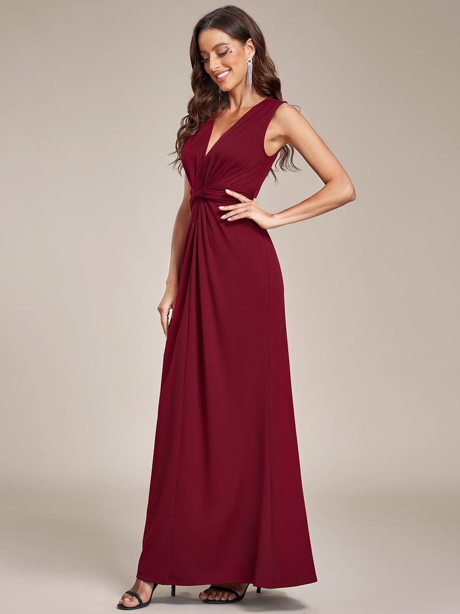 Elegant Floor-Length Pleated Evening Gown