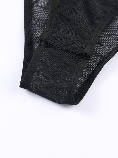 Elegant Floral Lace Bodysuit with V-Neck and Strappy Design