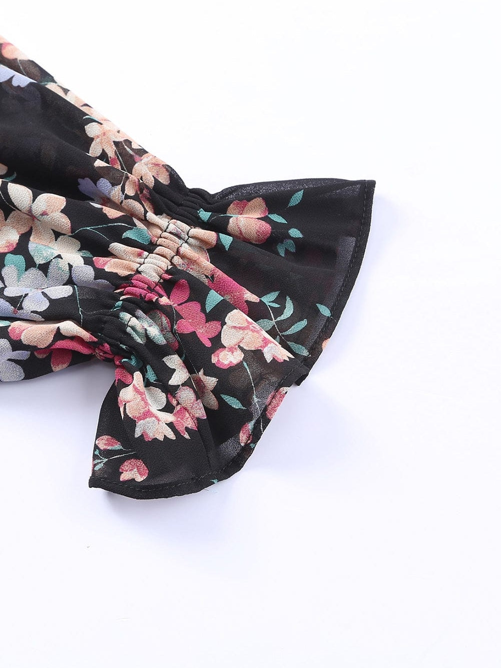 Elegant Floral Ruffled Chiffon Top