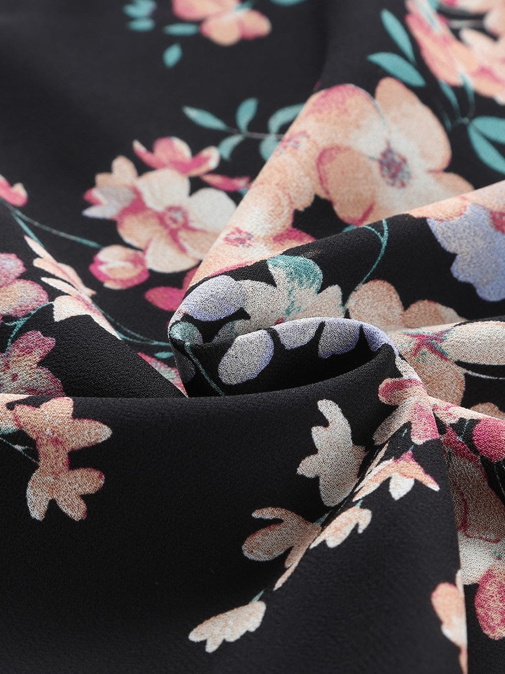 Elegant Floral Ruffled Chiffon Top