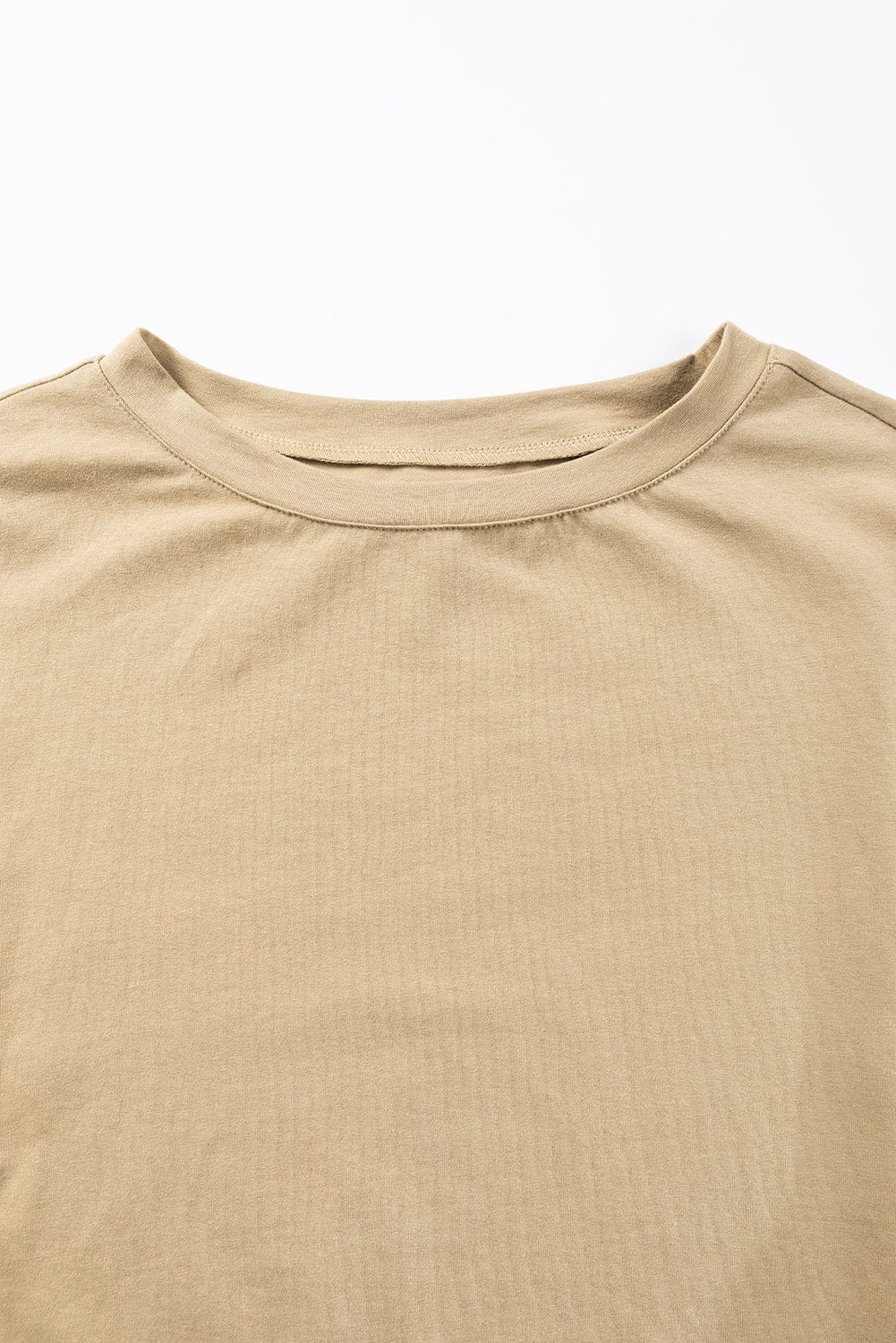 Elegant French Beige Lantern Sleeve Drop Shoulder Cotton Blouse