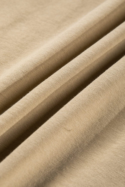 Elegant French Beige Lantern Sleeve Drop Shoulder Cotton Blouse