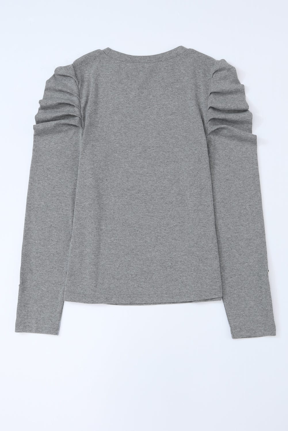 Elegant Gray Button Detail Sheath Top