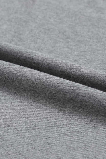 Elegant Gray Button Detail Sheath Top