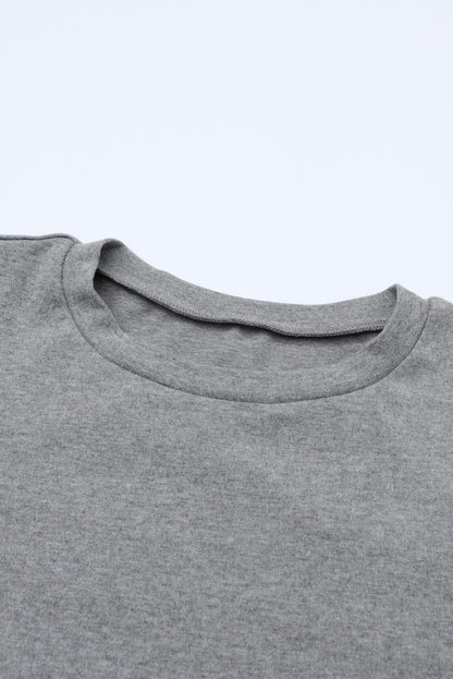 Elegant Gray Button Detail Sheath Top