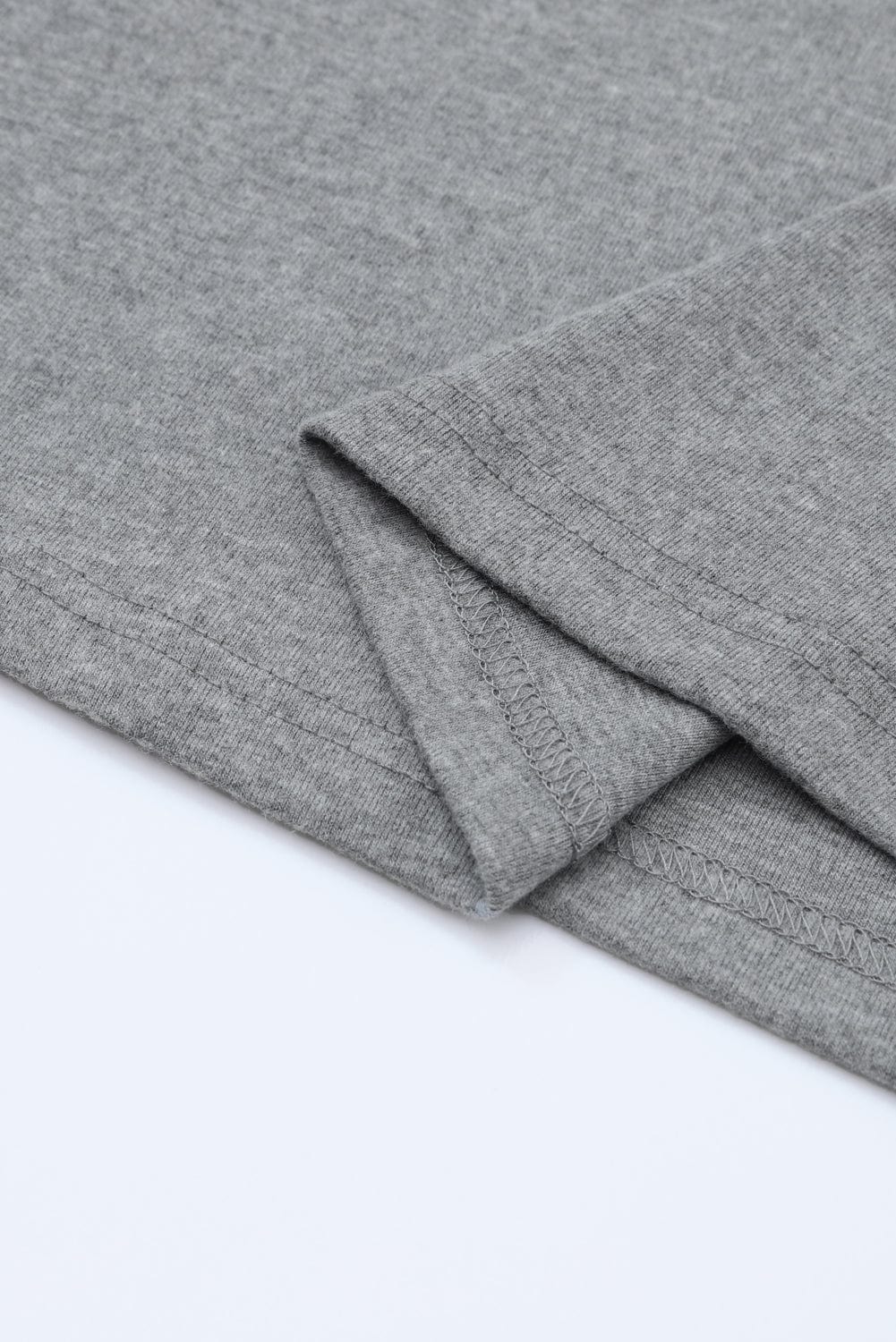 Elegant Gray Button Detail Sheath Top