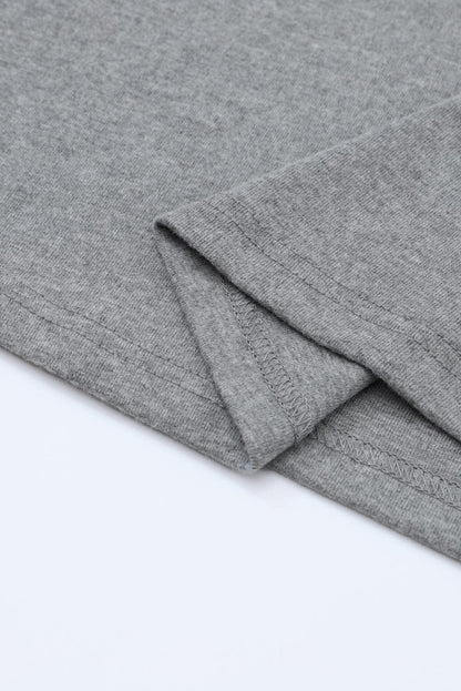 Elegant Gray Button Detail Sheath Top