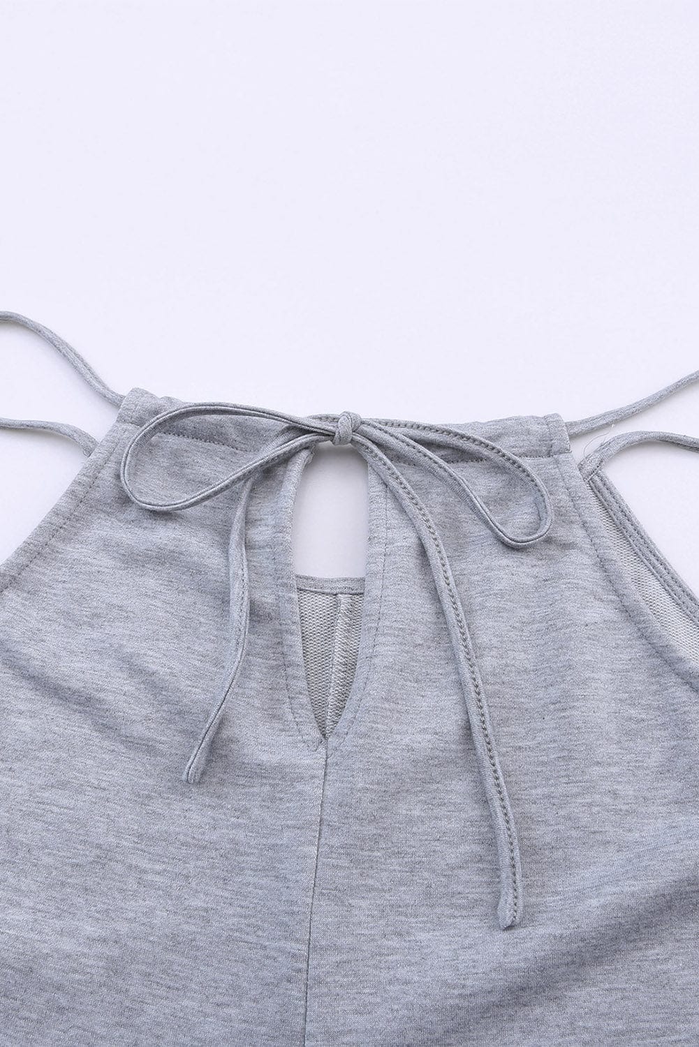 Elegant Gray Spaghetti Strap Jumpsuit with Pockets