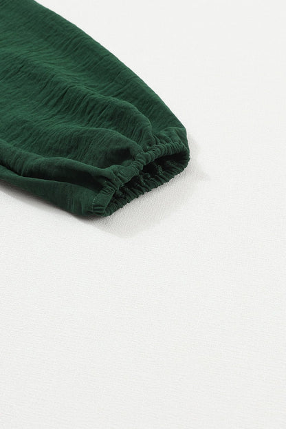 Elegant Green Smocked Square Neck Wide Leg Jumpsuit for Southern Belle Style