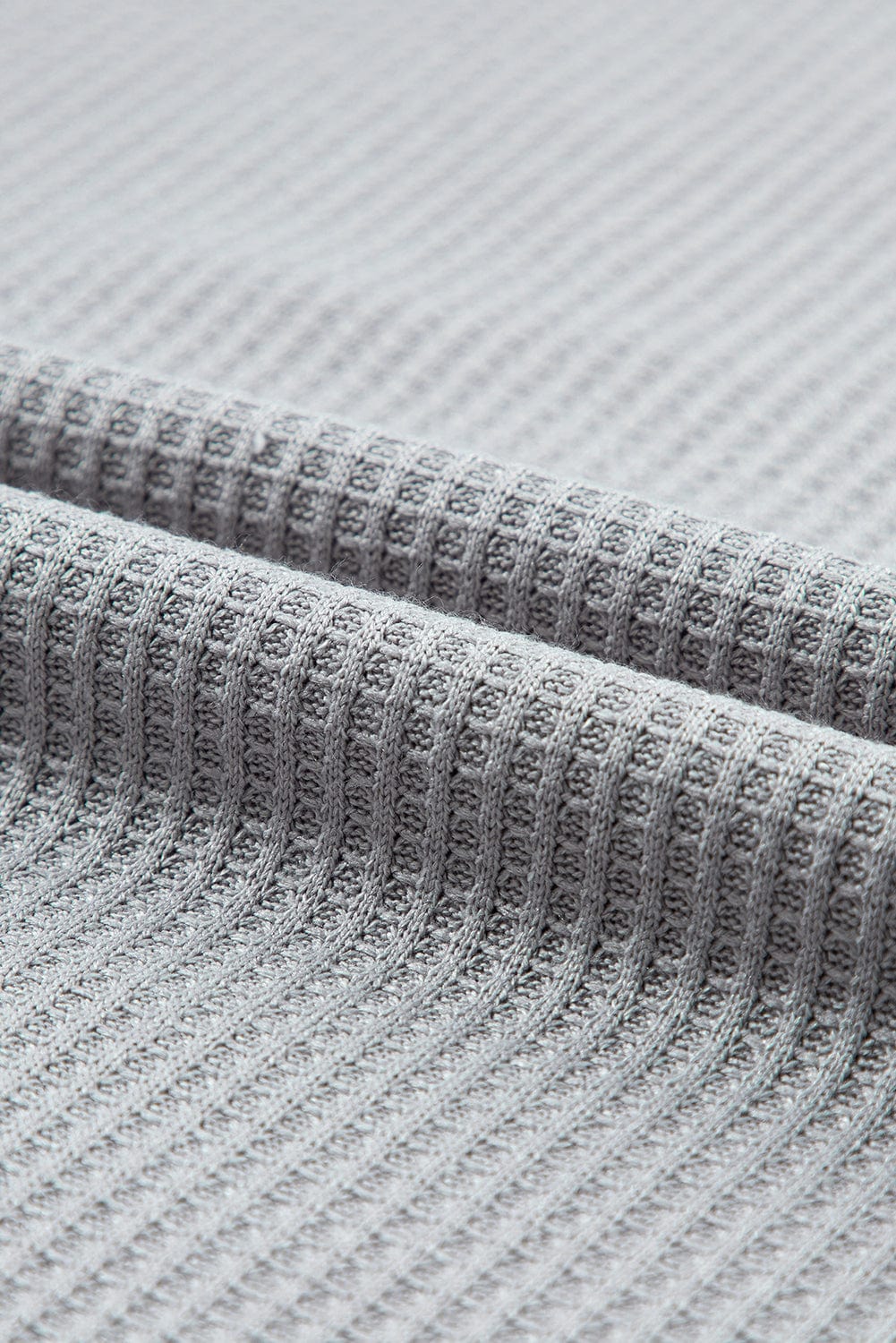 Elegant Grey Waffle Knit Top with Lace Details