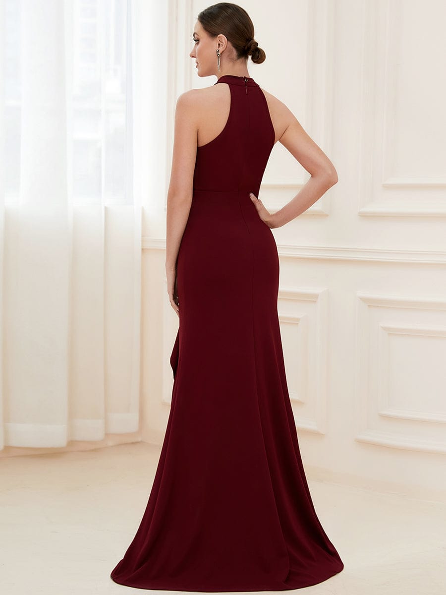 Elegant Halter Neck Sleeveless Pencil Evening Gown