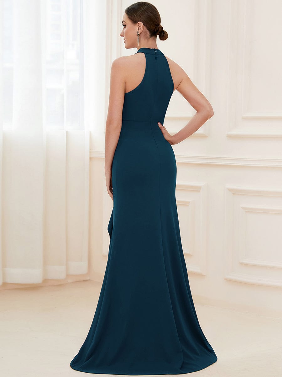 Elegant Halter Neck Sleeveless Pencil Evening Gown