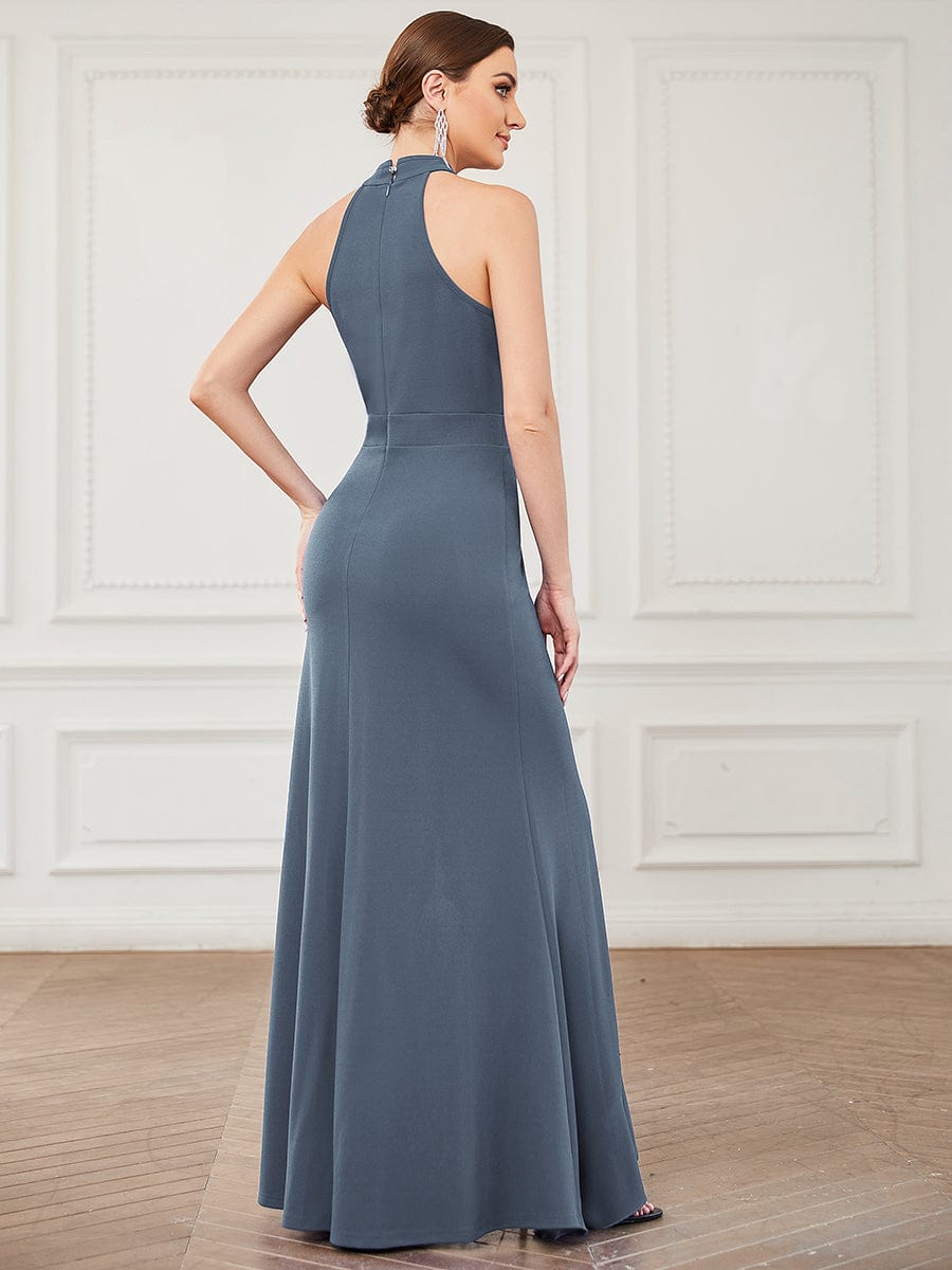 Elegant Halter Neck Sleeveless Pencil Evening Gown