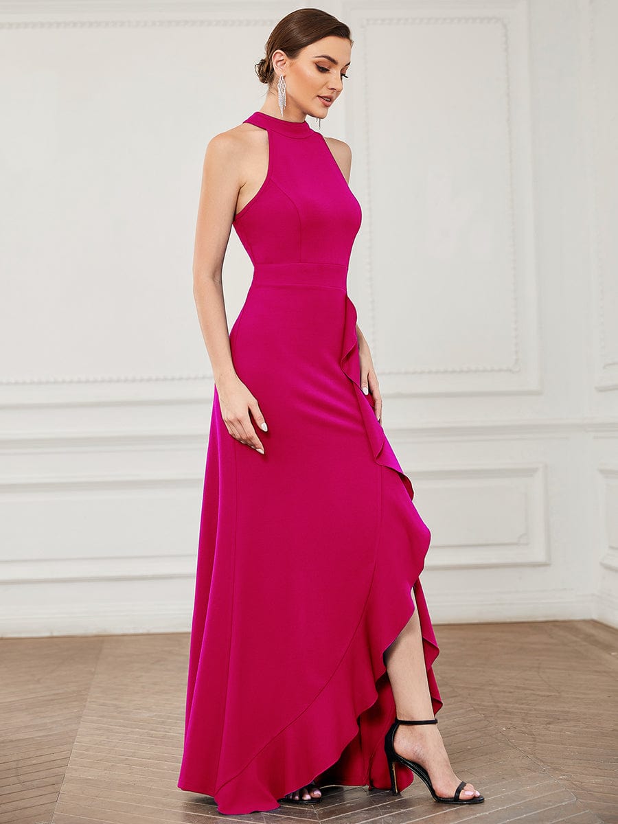 Elegant Halter Neck Sleeveless Pencil Evening Gown