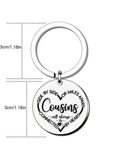 Elegant Heart-Shaped Stainless Steel Keychain with Silvery Floral Detail