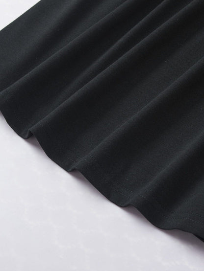 Elegant Keyhole Detail Top with Black Lace Sleeves