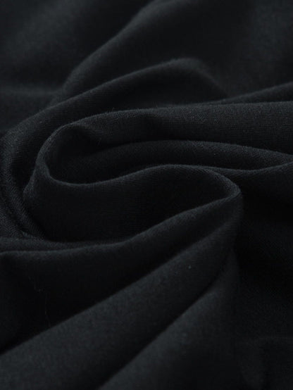 Elegant Keyhole Detail Top with Black Lace Sleeves