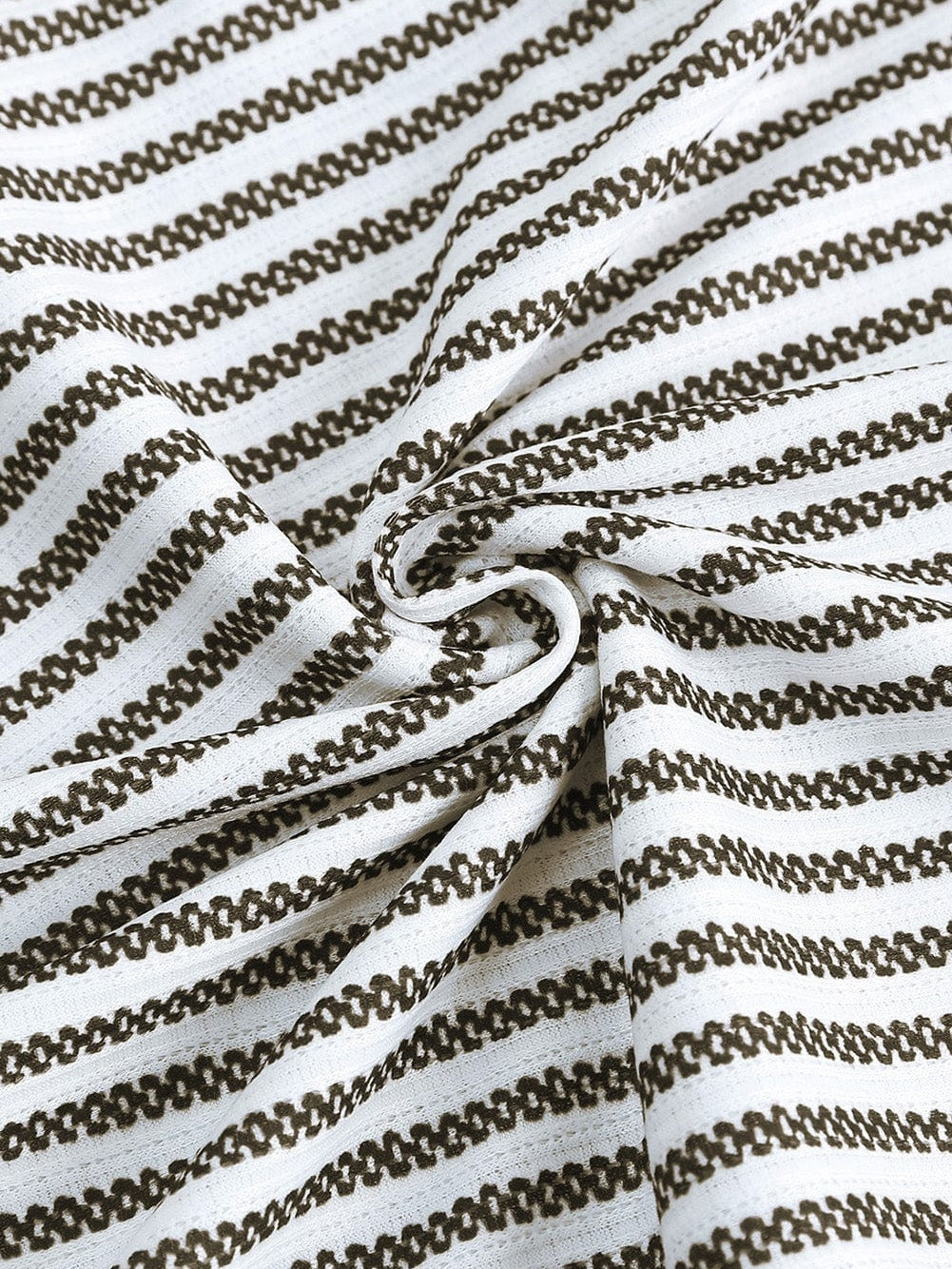 Elegant Khaki Striped Ruffle Tank Top