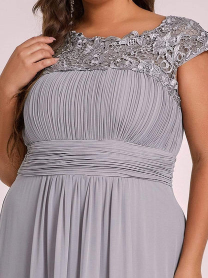 Elegant Lace Cap Sleeve Plus Size Bridesmaid Gown