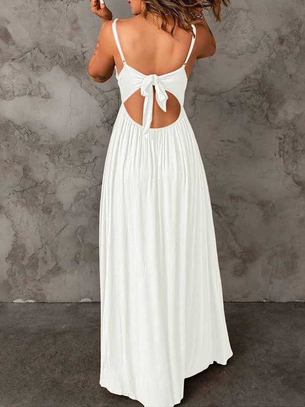 Elegant Lace Suspender Dress with V-Neckline and High Waist