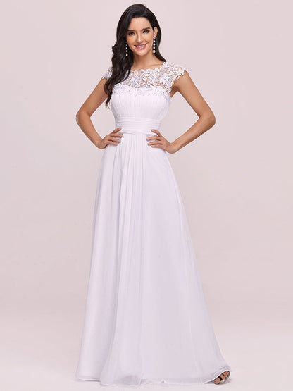 Elegant Lacey Neckline Chiffon Evening Gown for Plus Size Women