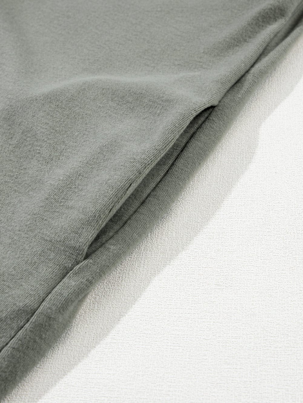 Elegant Laurel Green High Neck T-shirt Dress with Cross Seam