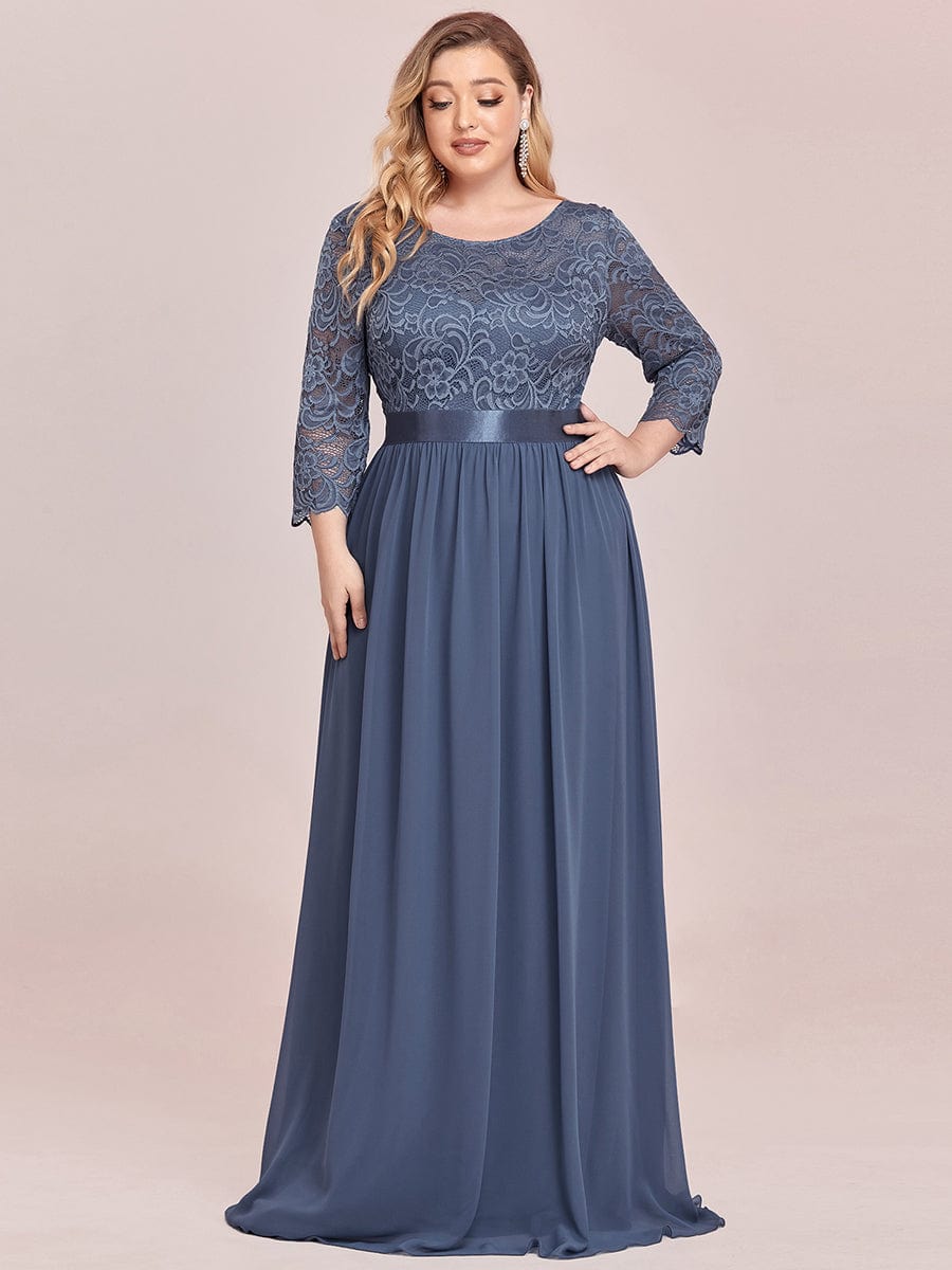 Elegant Long Sleeve Lace Plus Size Bridesmaid Dress