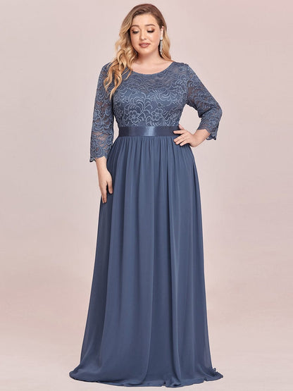 Elegant Long Sleeve Lace Plus Size Bridesmaid Dress