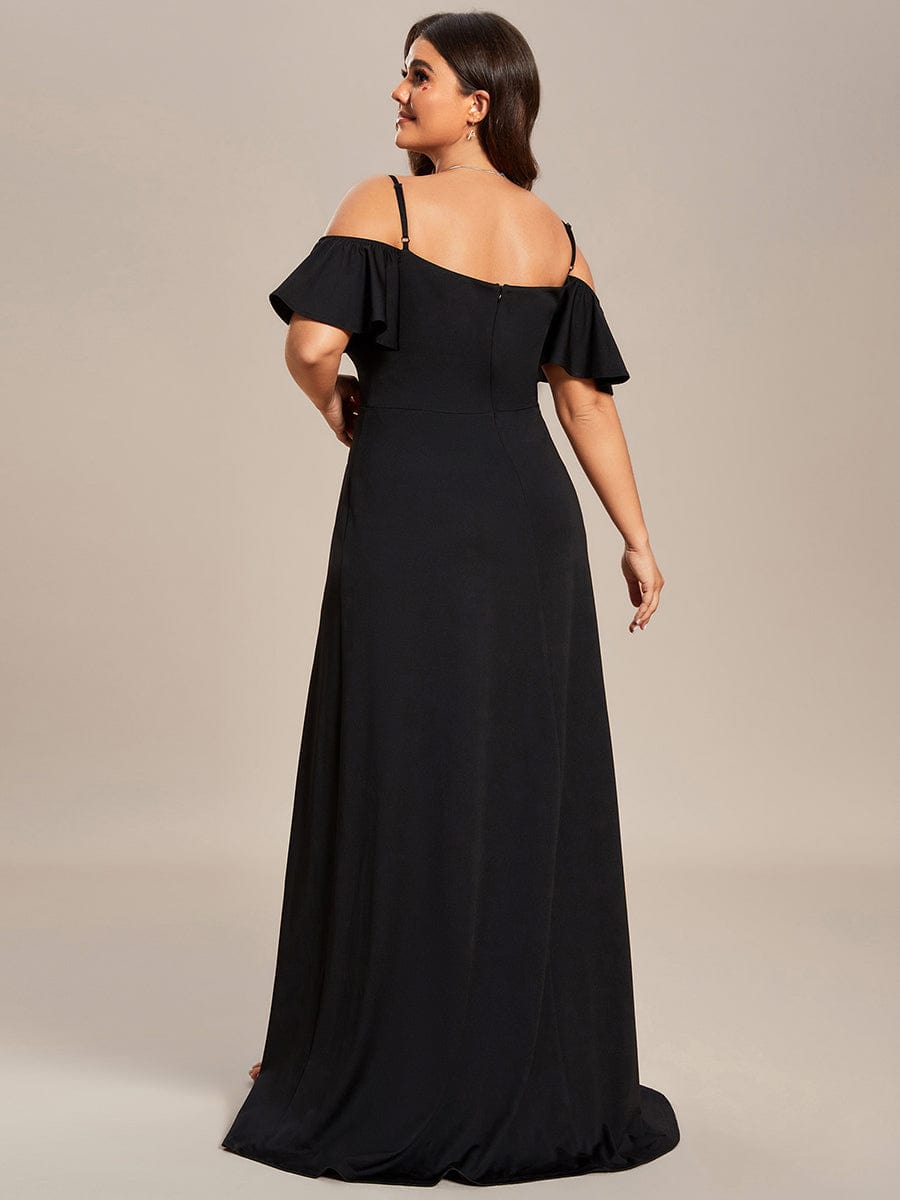 Elegant Off-Shoulder A-Line Sleeveless Knitted Evening Gown