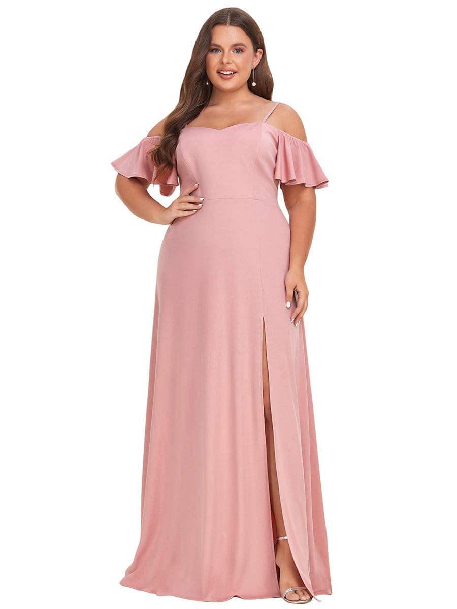 Elegant Off-Shoulder A-Line Sleeveless Knitted Evening Gown