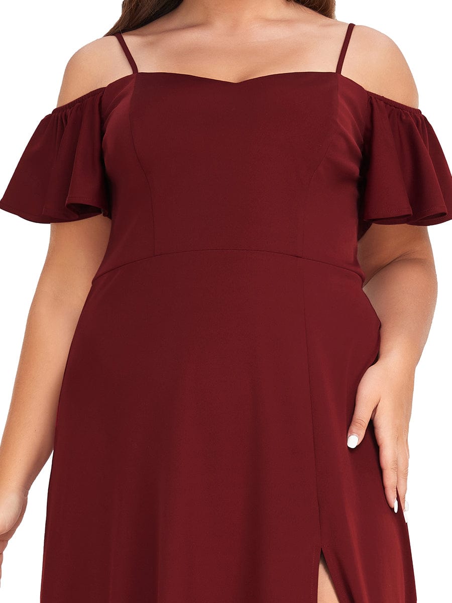 Elegant Off-Shoulder A-Line Sleeveless Knitted Evening Gown