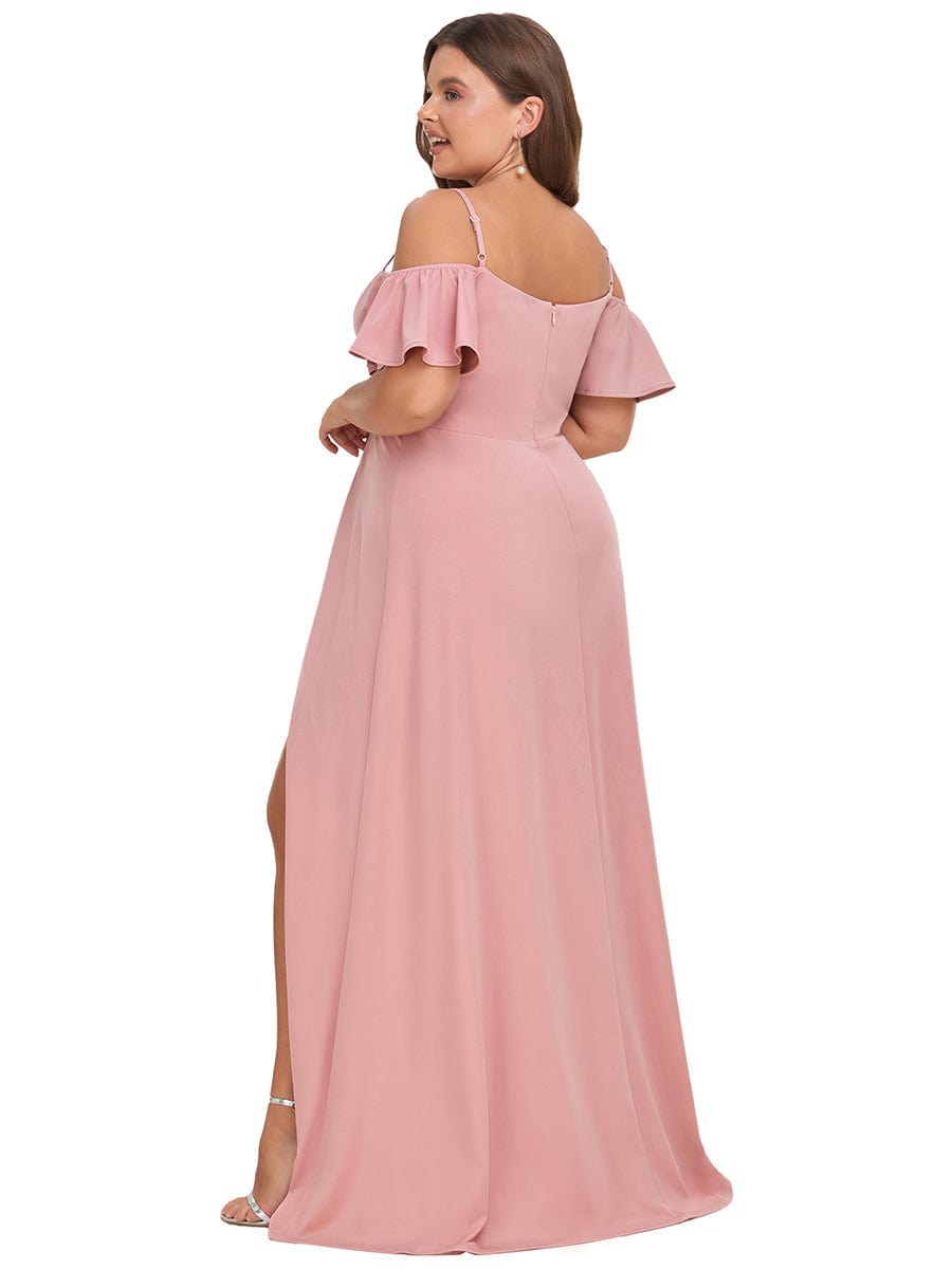 Elegant Off-Shoulder A-Line Sleeveless Knitted Evening Gown