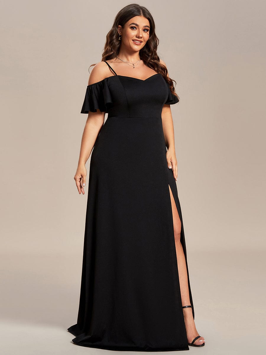Elegant Off-Shoulder A-Line Sleeveless Knitted Evening Gown