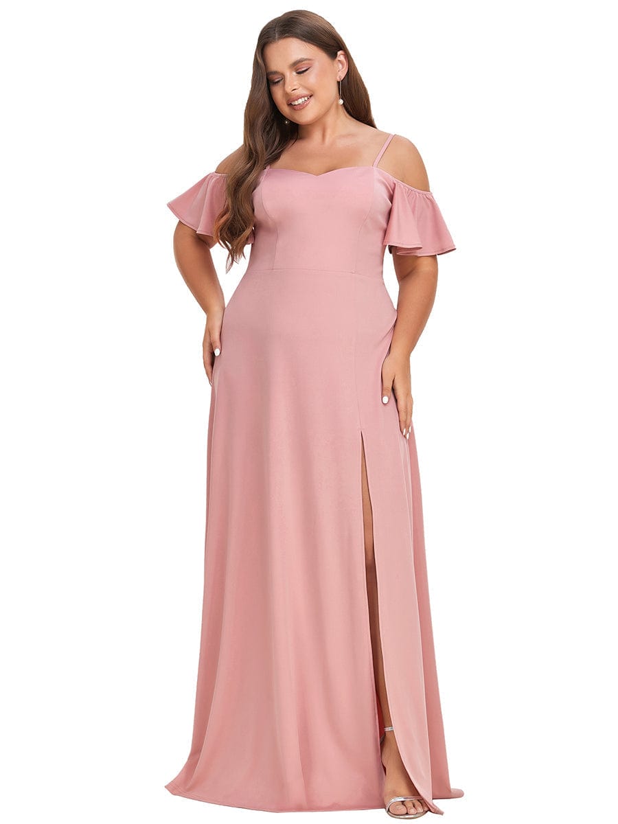 Elegant Off-Shoulder A-Line Sleeveless Knitted Evening Gown