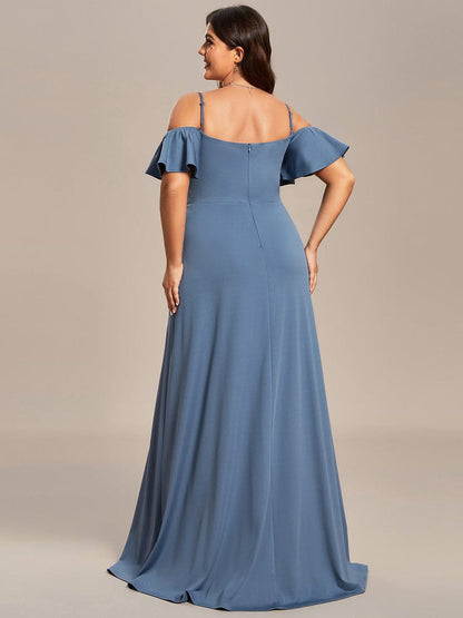 Elegant Off-Shoulder A-Line Sleeveless Knitted Evening Gown