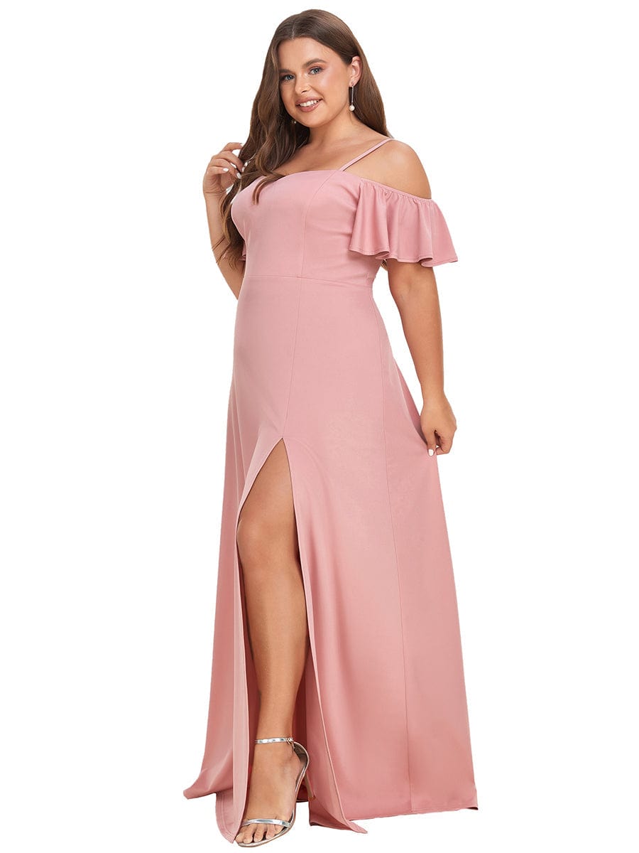 Elegant Off-Shoulder A-Line Sleeveless Knitted Evening Gown