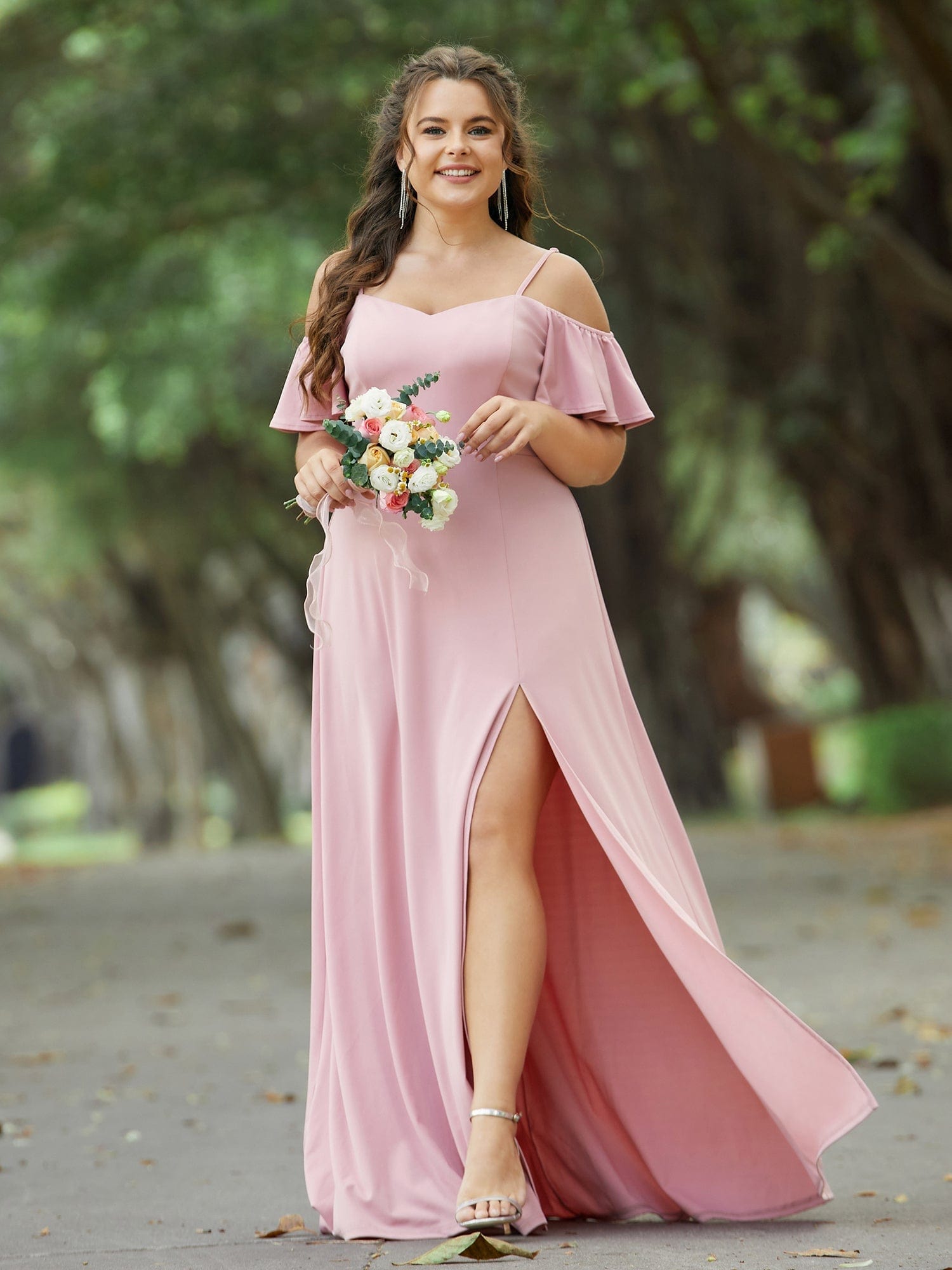 Elegant Off-Shoulder A-Line Sleeveless Knitted Evening Gown