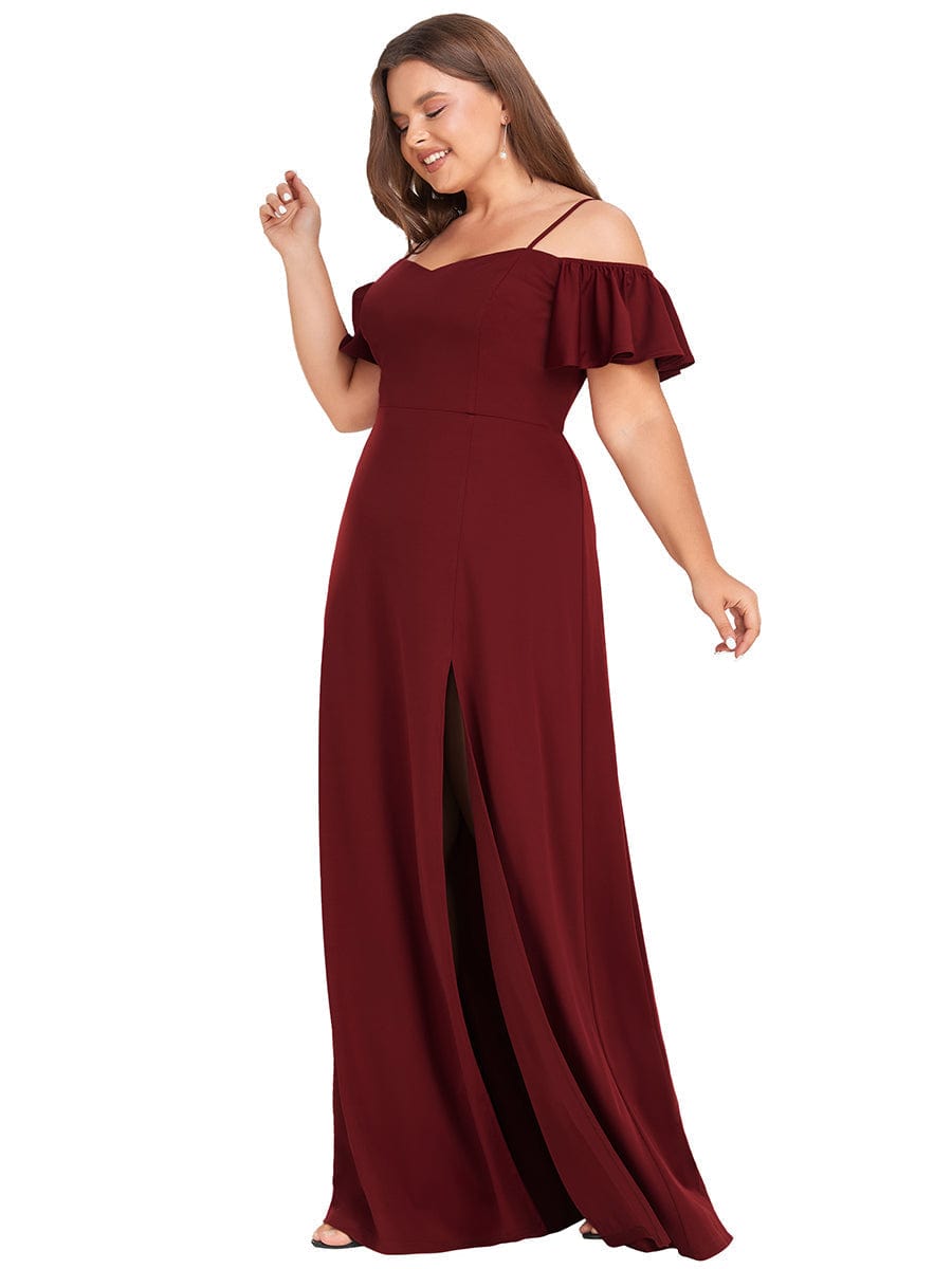 Elegant Off-Shoulder A-Line Sleeveless Knitted Evening Gown
