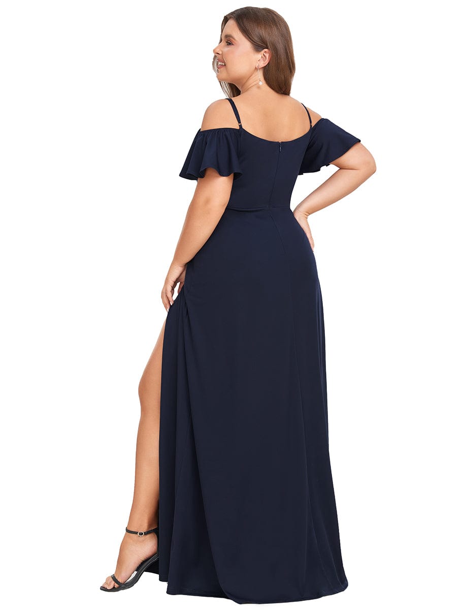 Elegant Off-Shoulder A-Line Sleeveless Knitted Evening Gown
