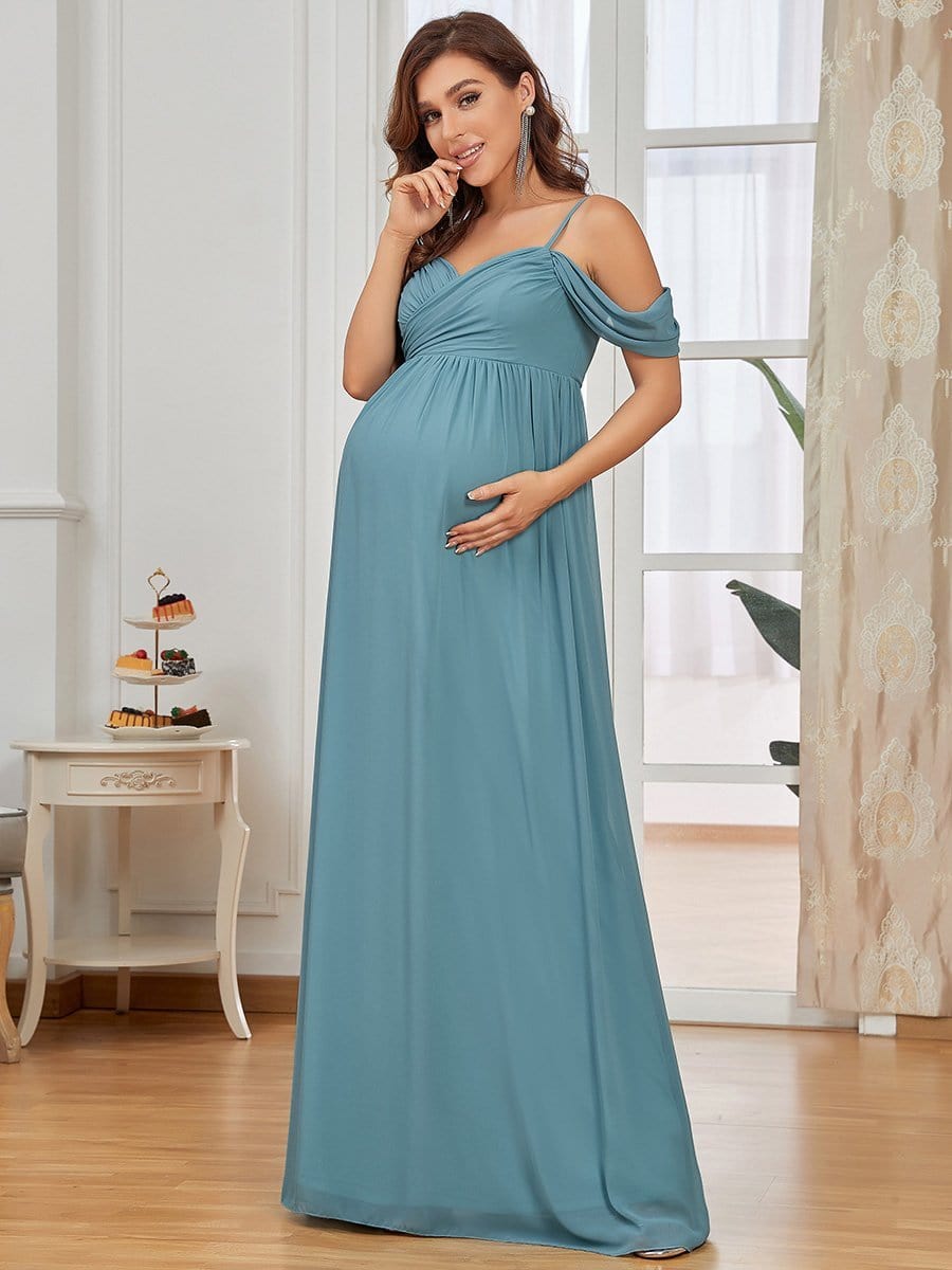 Elegant Off-Shoulder Maternity Dress