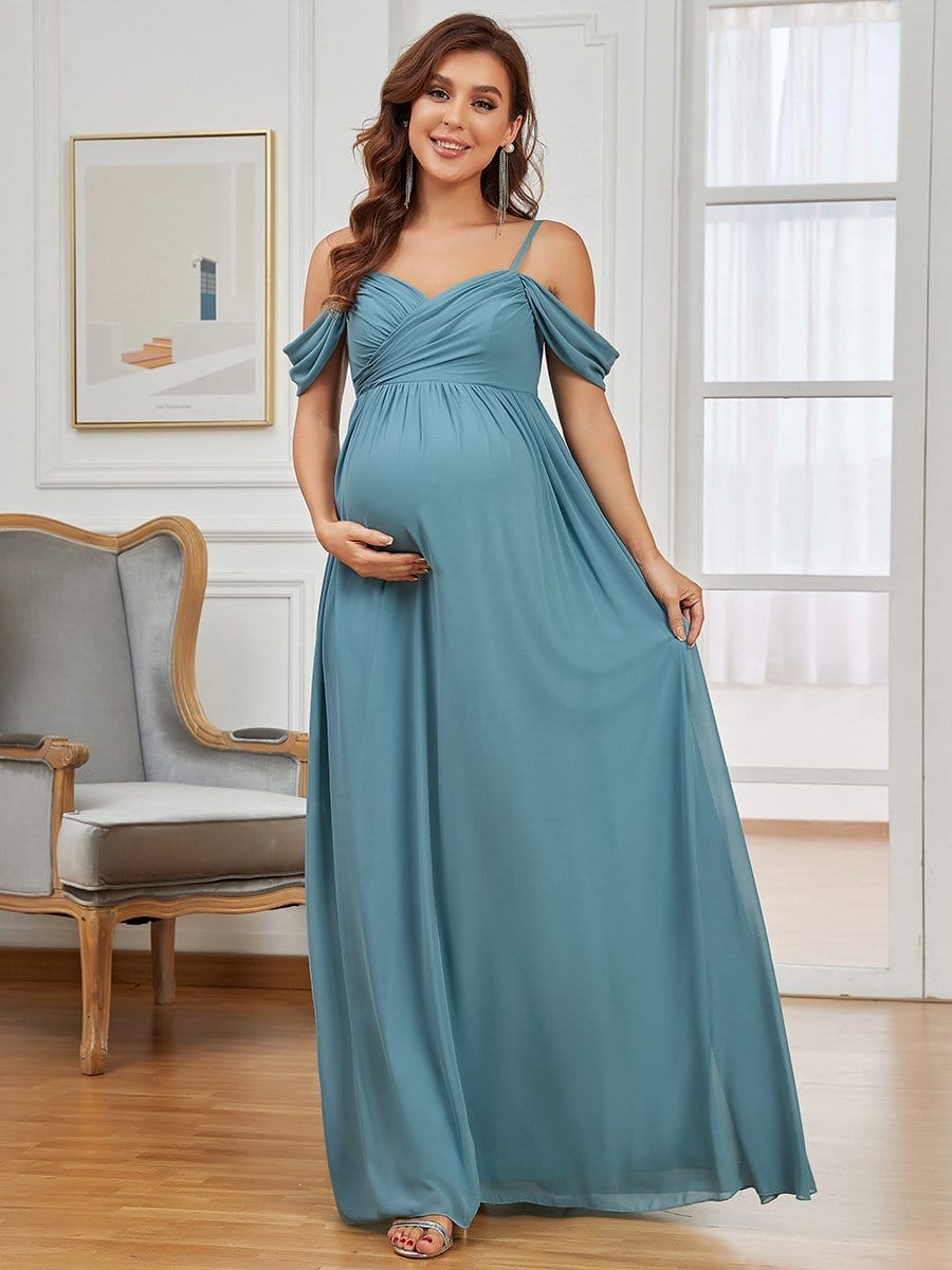 Elegant Off-Shoulder Maternity Dress