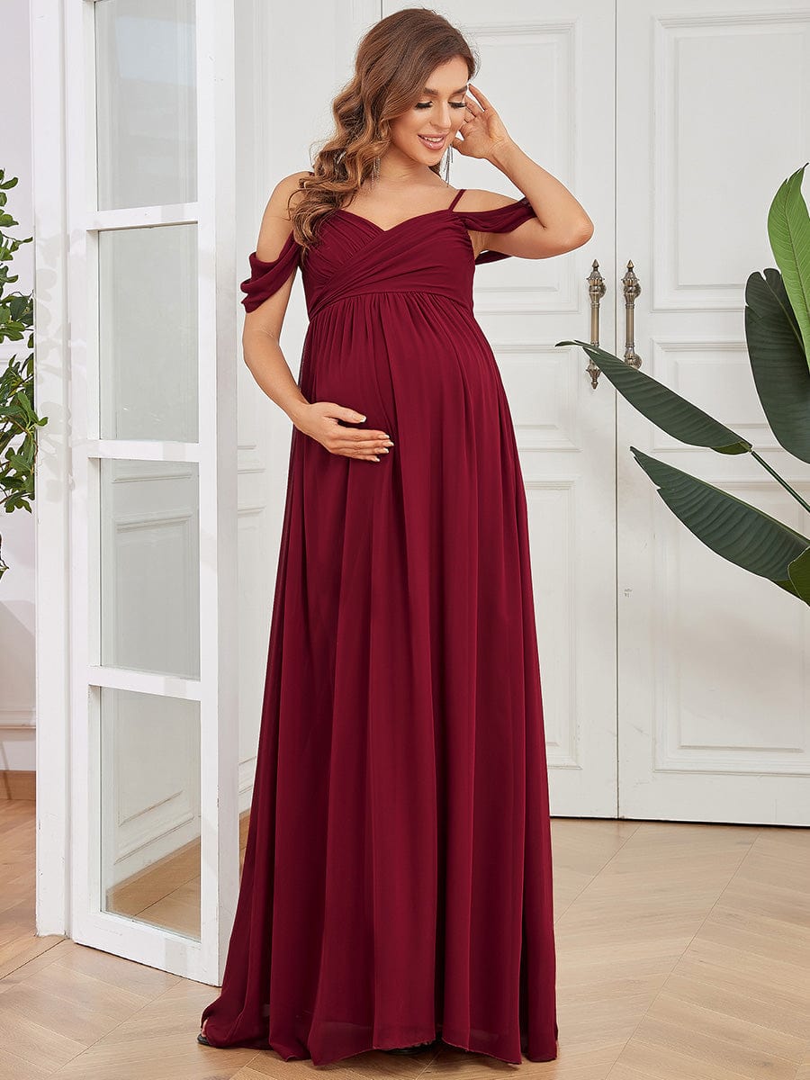 Elegant Off-Shoulder Maternity Dress