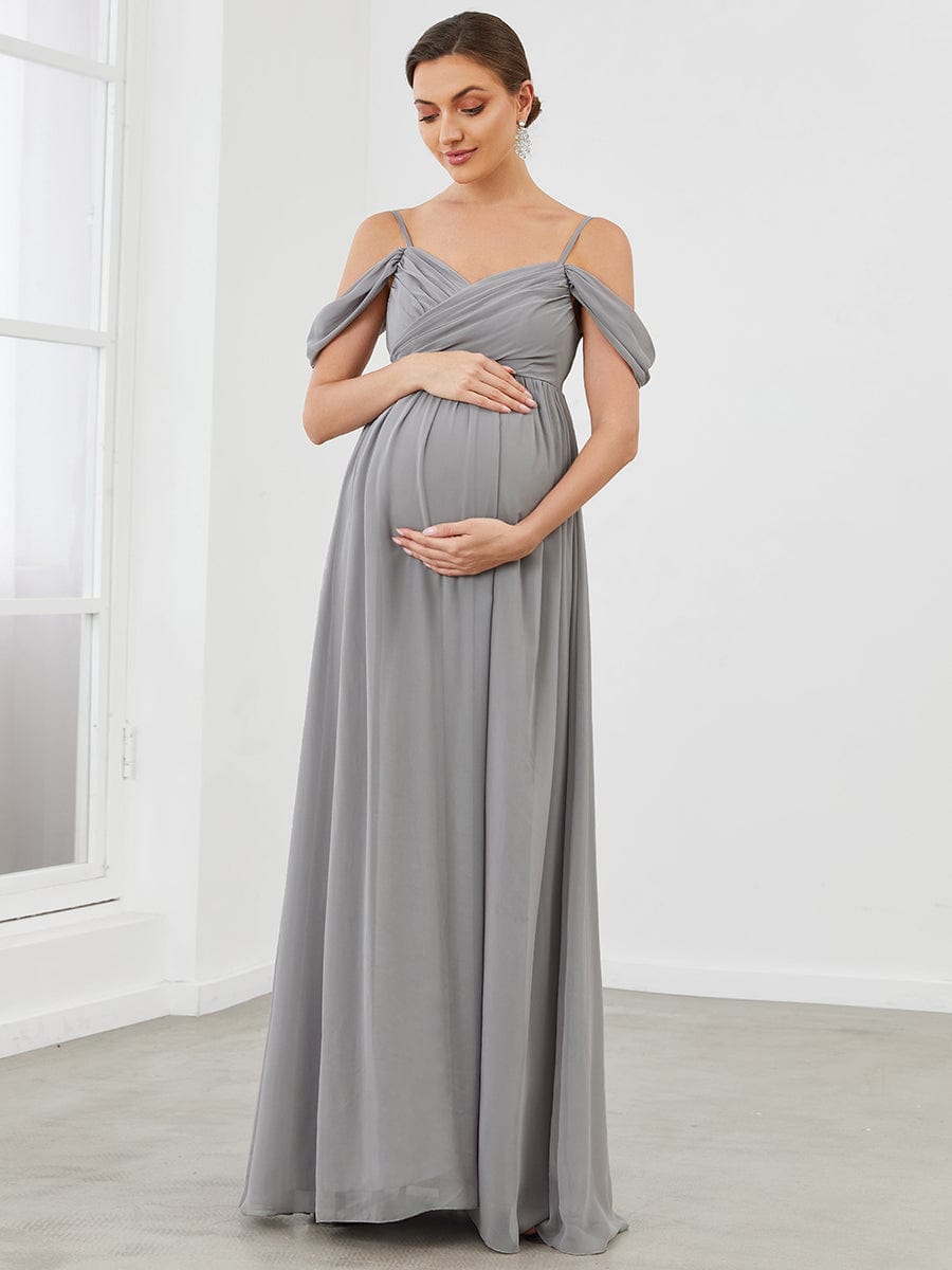 Elegant Off-Shoulder Maternity Dress