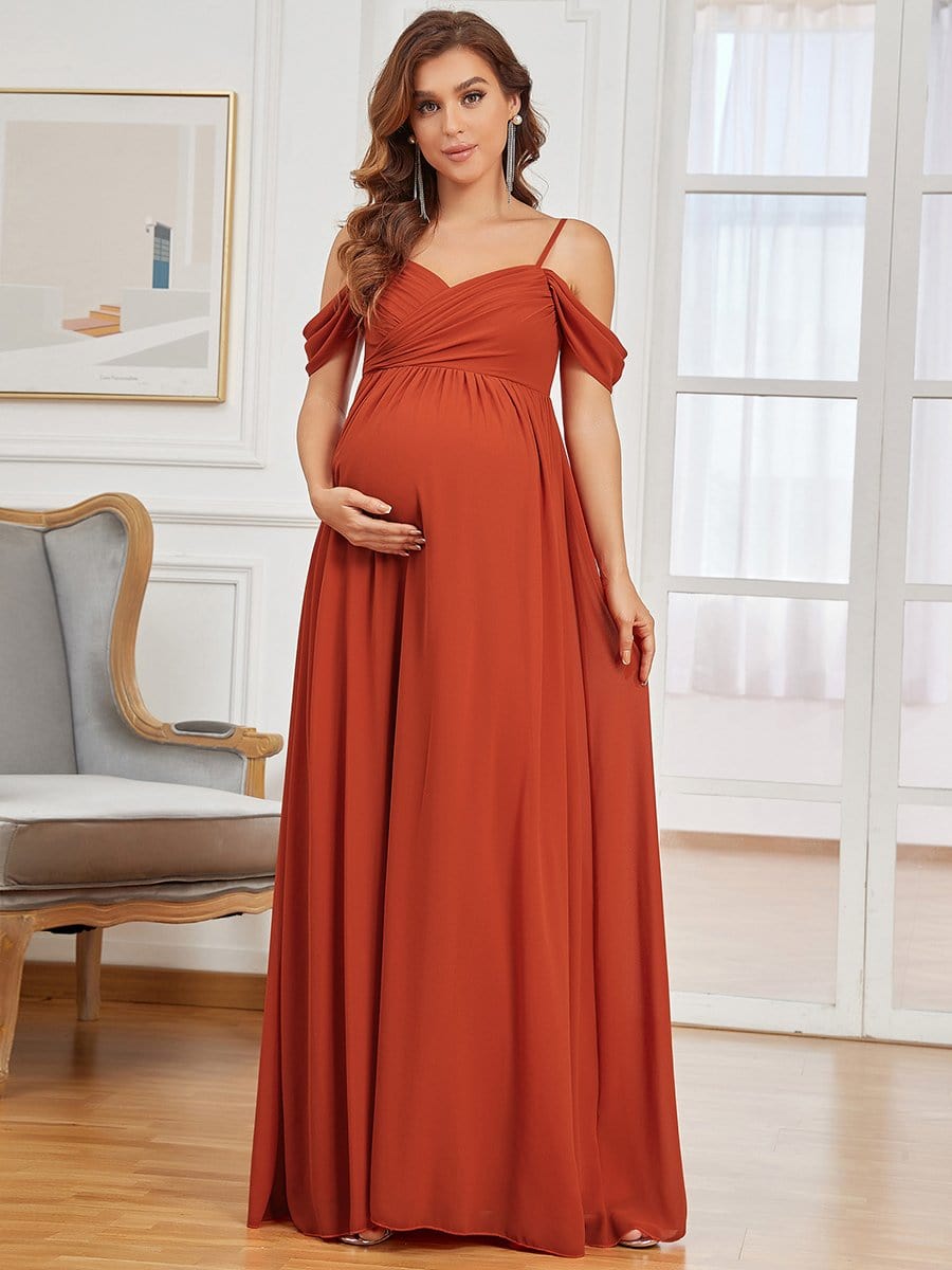 Elegant Off-Shoulder Maternity Dress