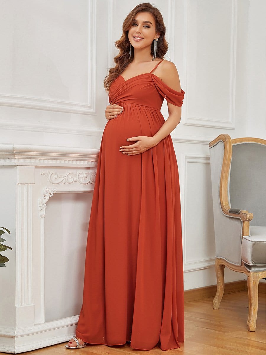 Elegant Off-Shoulder Maternity Dress