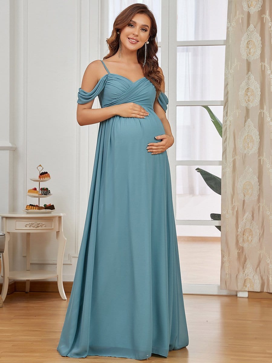 Elegant Off-Shoulder Maternity Dress