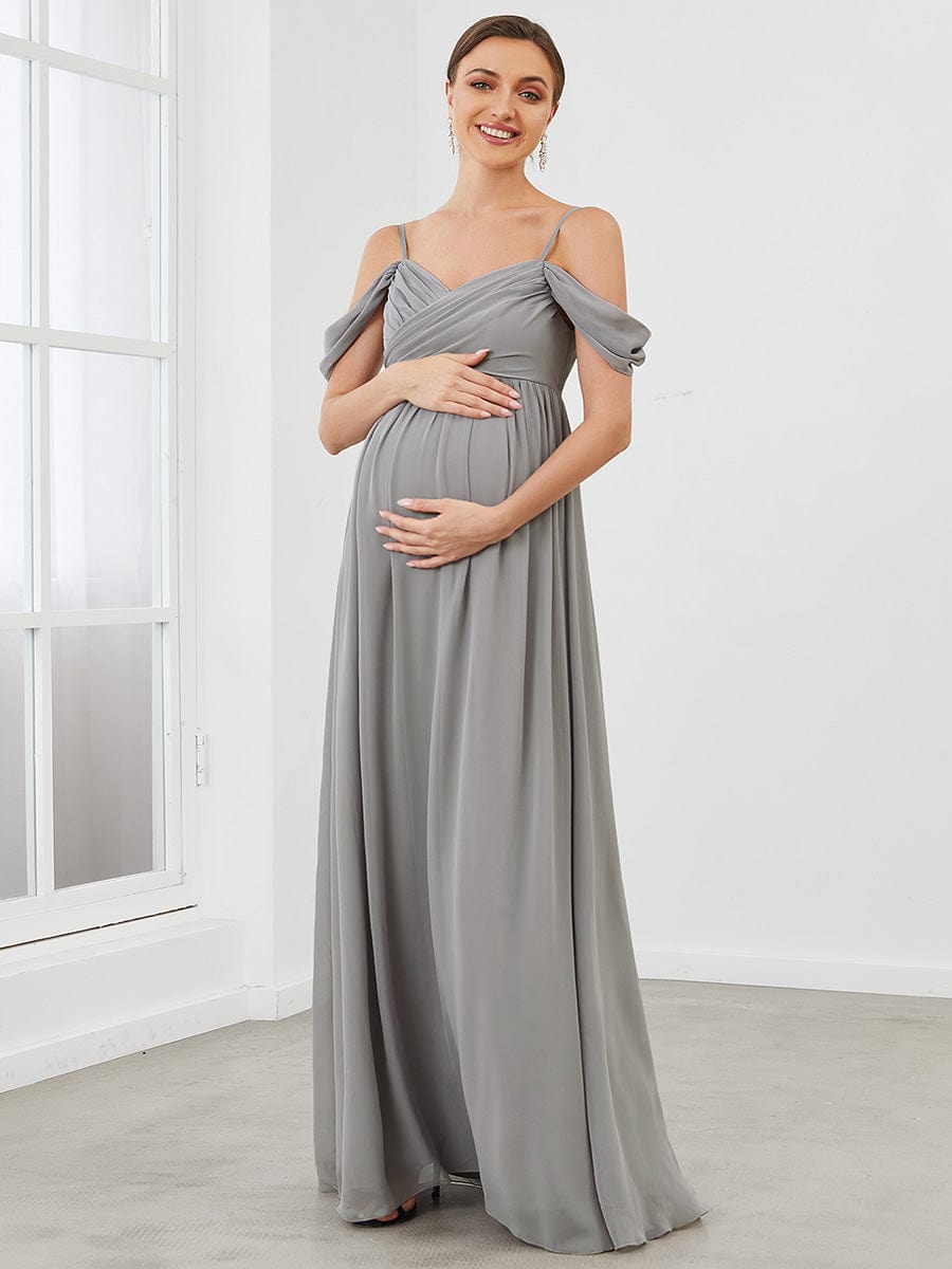 Elegant Off-Shoulder Maternity Dress