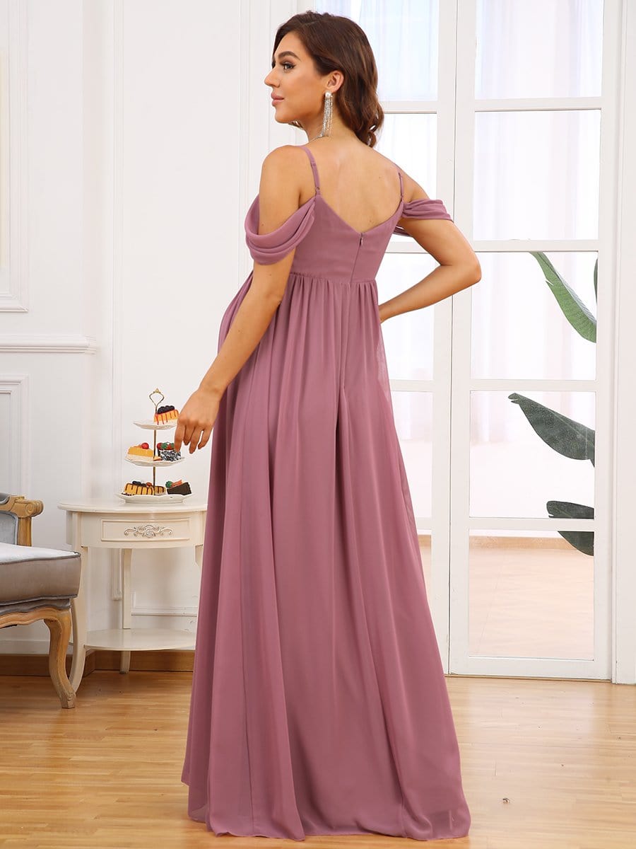 Elegant Off-Shoulder Maternity Dress